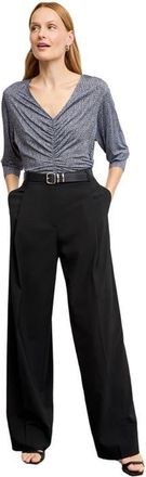 M.M.LaFleur Amina Printed Jersey Ruched Top in Blueprint Sketch at Nordstrom, Size Xx-Large