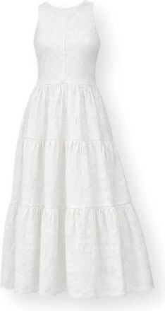 HUGO BOSS C Denvia Jurk - Dames - Maxi kleedjes - Wit - L - Katoen - Kleedjes
