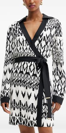 Marciano print-detail belted mini dress - White