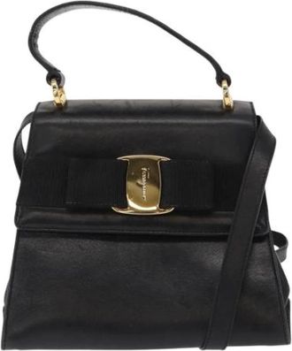 Ferragamo Pre-owned Leren Handtas - Dames - Vintage Handtas - Zwart - ONE Size - Leer - Vintage