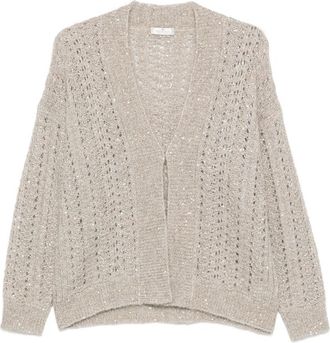 PANICALE Sequin-embellished Open-knit Cardigan