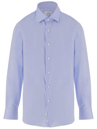 Alessandro Gherardi Light Blue Curved Hem Cotton Shirt