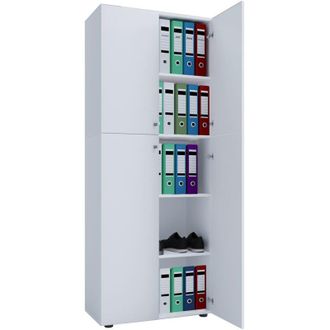 ebuy24 Armario De Oficina Vcm Con 5 Compartimentos Armario De Archivo Moderno Con Puertas Giratorias Dimensiones Aprox. B. 70 X Al. 184 X T. 40 Cm - Lona 5 C