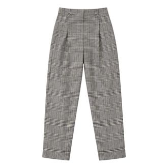 Max Mara Wide Trousers, female, Gray, Size: S Prince of Wales Trousers