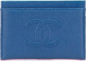Chanel Pre-owned Wallets, female, Blue, Size: ONE SIZE Pre-owned Card Holder