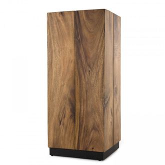 Macabane Mesa auxiliar cuadrada alta de madera suar de 38 cm