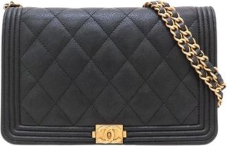 Chanel Pre-owned Boy Chanel Schoudertas - Dames - Vintage Schoudertas - Zwart - ONE Size - Leer - Vintage