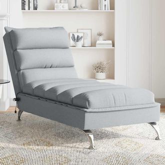 vidaXL Vidaxl - Sof&aacute; Div&aacute;n De Masaje Con Cojines Tela Gris Claro
