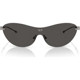 Diesel 135mm Gradient Oval Shield Sunglasses in Matte Gunmetal /Dark Grey at Nordstrom