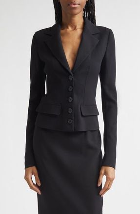 Dolce & Gabbana Tailored Stretch Wool Jacket in Nero at Nordstrom, Size 10 Us