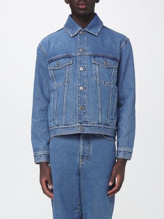 Loewe Giacca di jeans in denim di cotone con tasche a toppa e logo ricamato