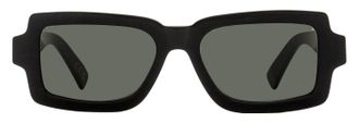 Retro Superfuture Pilastro Low Geometric Rectangle Sunglasses - Black