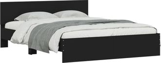 vidaXL Estructura de cama con cabecero negra 140x190 cm Vidaxl