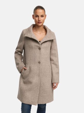 Manisa Wollmantel MANISA, Damen, Gr. 44, beige (taupe), Web, Obermaterial: 50% Wolle, 50% Polyester. Futter: 100% Polyester, unifarben, normal ca. Mitte Ober