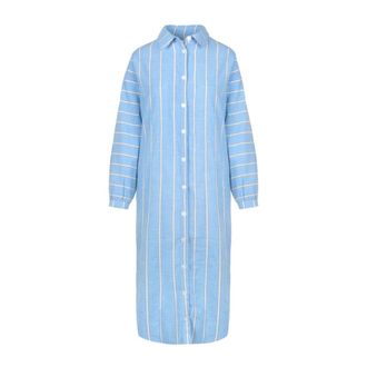 H&eacute;st Bella Dress - Dames - Shirt Kleedjes - Blauw - XS - Katoen - Kleedjes