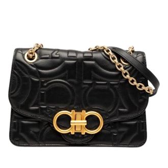 Ferragamo Pre-owned Shoulder Bags, female, Black, Size: ONE SIZE Pre-owned Quilted Shoulder Bag