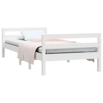 Berkfield Home Beautiful Bed Frame White 90x190 cm Single Solid Wood Pine