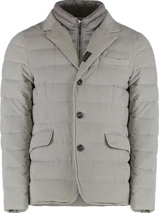 Moorer Gewatteerd jack met reverskraag - Heren - Winterjassen - Grijs - XL - Katoen - Jassen