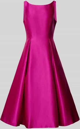 Adrianna Papell Knielanges Cocktailkleid mit Rundhalsausschnitt in Pink, Gr&ouml;&szlig;e 36