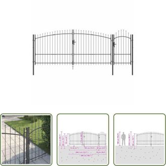 vidaXL Acciaio - Cancello da giardino con blocco Grigio 100 x 400 cm Acciaio