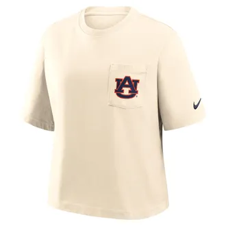 Nike Auburn Pocket Boxy Nike Womens College T-Shirt in Brown | 11CM15AAUN-RMN