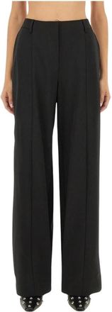 Jean Paul Gaultier High-Waisted Split Hem Broeken - Dames - Wijde Broeken - Zwart - XS - Broeken
