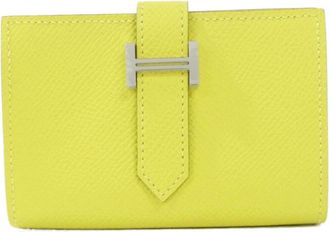 Herm&egrave;s Lime Yellow Epsom Leather Wallet (Bi-Fold) (Pre-Owned)