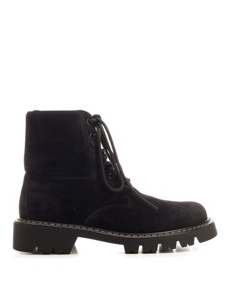 Loewe Sierra Combat Ankle Boot In Suede