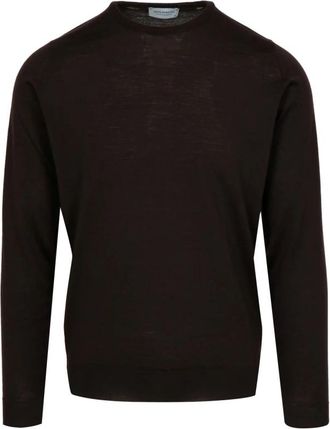 John Smedley Lundy Crew Neck - Heren - Ronde hals truien - Bruin - XL - Wol - Truien & Vesten