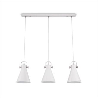 Paco Home Paco Home - L&aacute;mpara De Suspensi&oacute;n Sal&oacute;n Comedor Colgante Mesa Comedor Industrial Blanco - Plata, L&aacute;mpara Colgante 3-flame