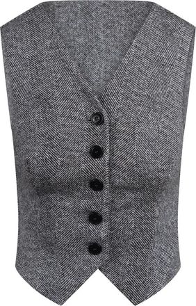 Ermanno Scervino Viscose Vest - Dames - Bodywarmers - Grijs - XS - Leer - Jassen