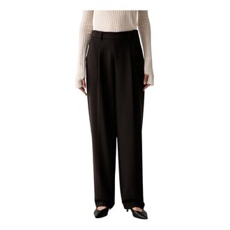 Twinset Wijde broek - Dames - Broeken - Bruin - Maat: M Viscose