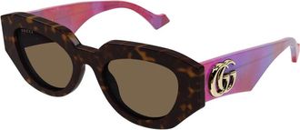 Gucci Gg 1421S Zonnebril - Dames - Zonnebrillen - Bruin - 51 MM - Accessoires