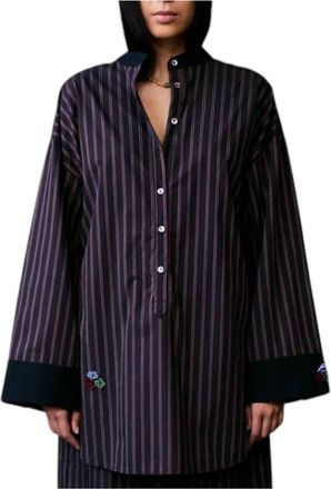 Chan Luu Lita Blouse In Black Stripe
