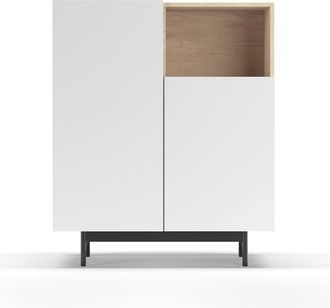 HERDASA Mueble Aparador En Melamina, Colecci&oacute;n Printed (602-1), Con 2 Puertas, En Roble Y Blanco