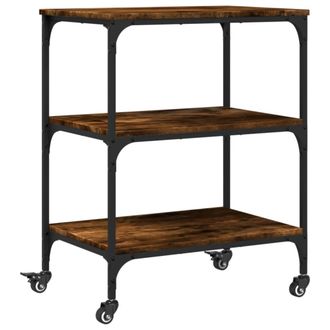 vidaXL Vidaxl - Carrito De Cocina Madera Ingenier&iacute;a Roble Ahumado 60x41x76 Cm