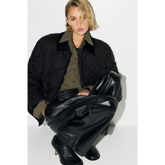 H&M Quilted Jacket in Black at Nordstrom, Size Xx-Large