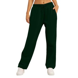 Generic Petite Joggers for Women Summer Wide Leg Pant Ladies Loose Trousers Flares Gym Clothes for Women Womens Yoga Pants Loose Trousers UK Cotton Ladies Jog