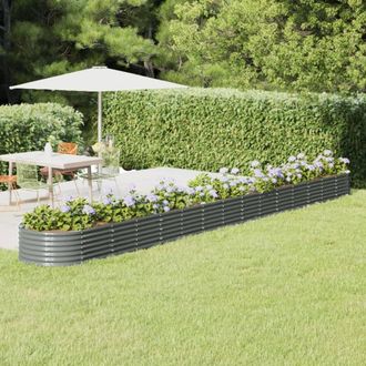 vidaXL Vidaxl - Jardinera Arriate Acero Galvanizado Gris 620x80x36 Cm
