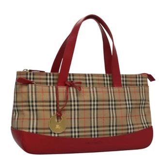 Burberry Tweedehands Canvas handtassen - Dames - Vintage Handtas - Beige - ONE Size - Leer - Vintage