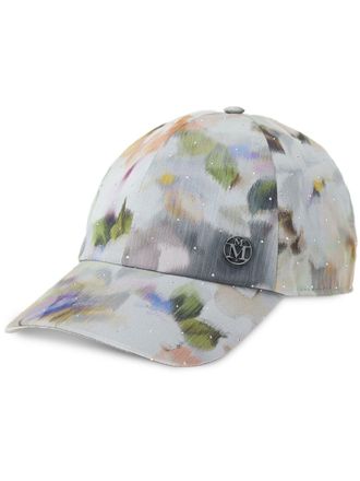 Maison Michel Tiger abstract-print baseball cap - Grey