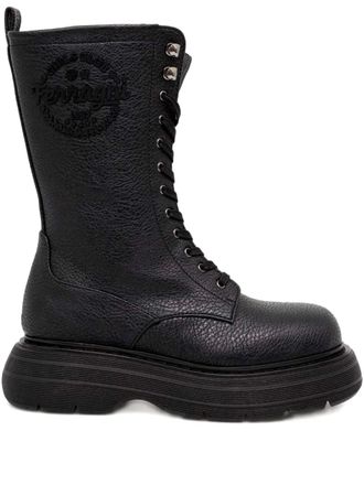 Chiara Ferragni logo-rubberised ankle boots - Black