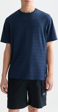 Scotch & Soda Structured Stripe Jacquard Stretch Cotton T-Shirt in Pageant Blue at Nordstrom, Size Xx-Large