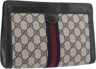 Gucci Pre-owned Clutches, female, Multicolor, Size: ONE SIZE Pre-owned Vintage GG Canvas Clutch