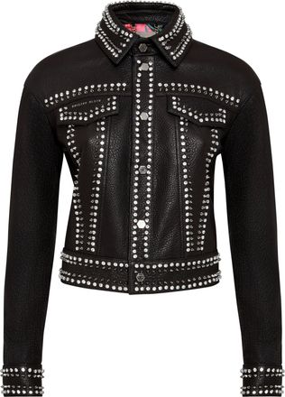Philipp Plein Leather Jacket Studs skull