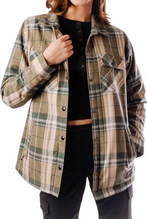 Volcom Insulated Riding Flannel Jacket In Sand