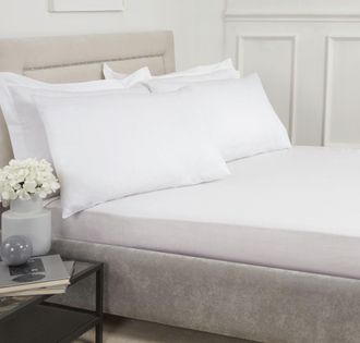 Lewis's 100% Cotton Flat Sheet Range - White - Housewife Pillowcase Pair | TJ Hughes