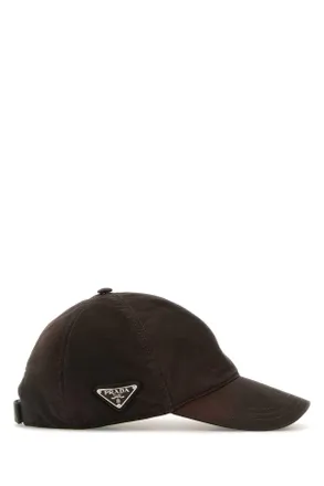 Prada Mens Brown Cotton Baseball Cap Ebano Cappelli Hat