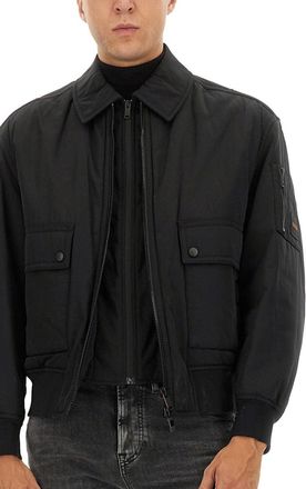 HUGO BOSS Removable Lining Bomber Jacket - Black