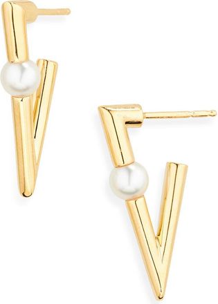 Mikimoto Akoya Pearl Triangular Earrings in 18Ky at Nordstrom